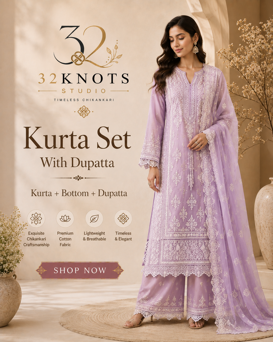 Kurta Set (3-Pieces)