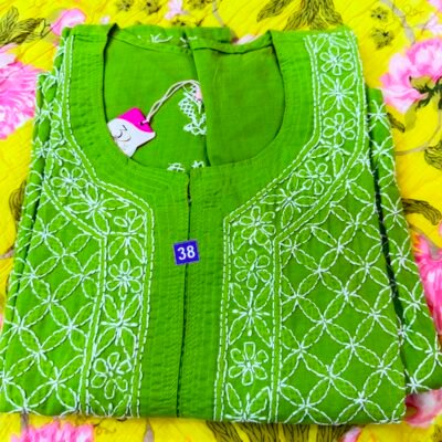 Cotton Long Kurti (Green)