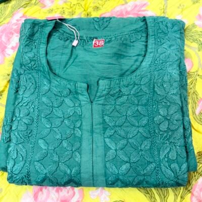Mal-Chanderi Kurta Set (Green)