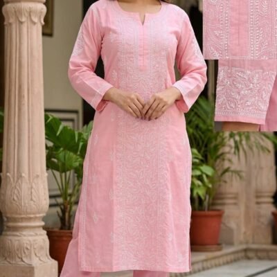 Pink Chanderi Kurta
