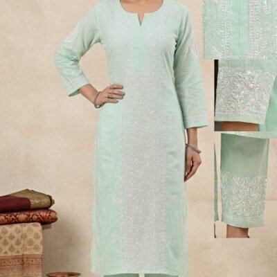 Blue Chanderi Kurta Set (2-Pieces)