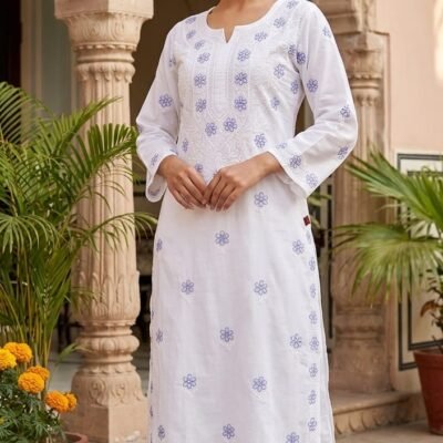White Cotton Kurta Set (2-Pieces)