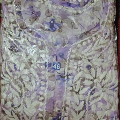 Purple Mul-Mul Kurta Set (2-Pieces)